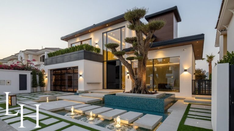 "Luxurious villa interior design in Dubai with modern décor and elegant Arabic-inspired details"