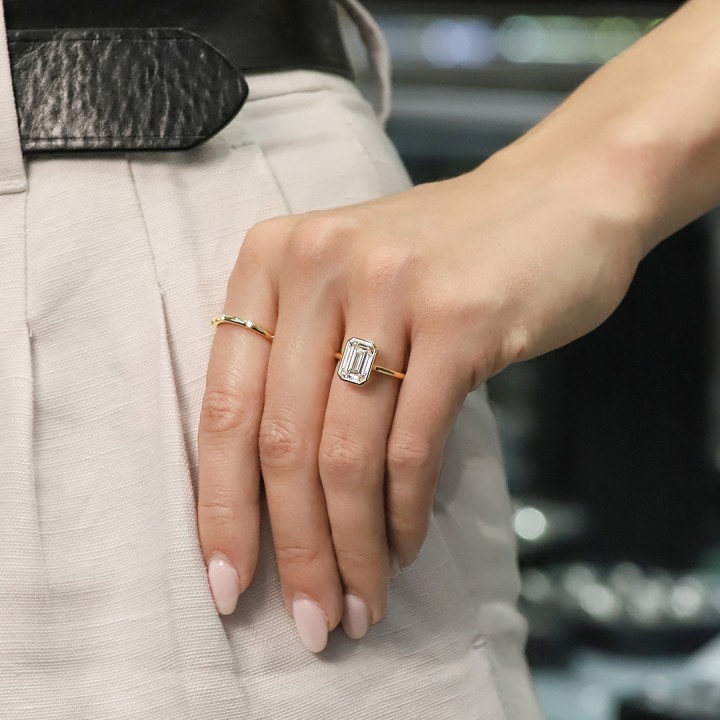 emerald cut diamond ring