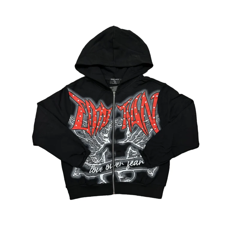Black “Graffiti” Rhinestone Hoodie