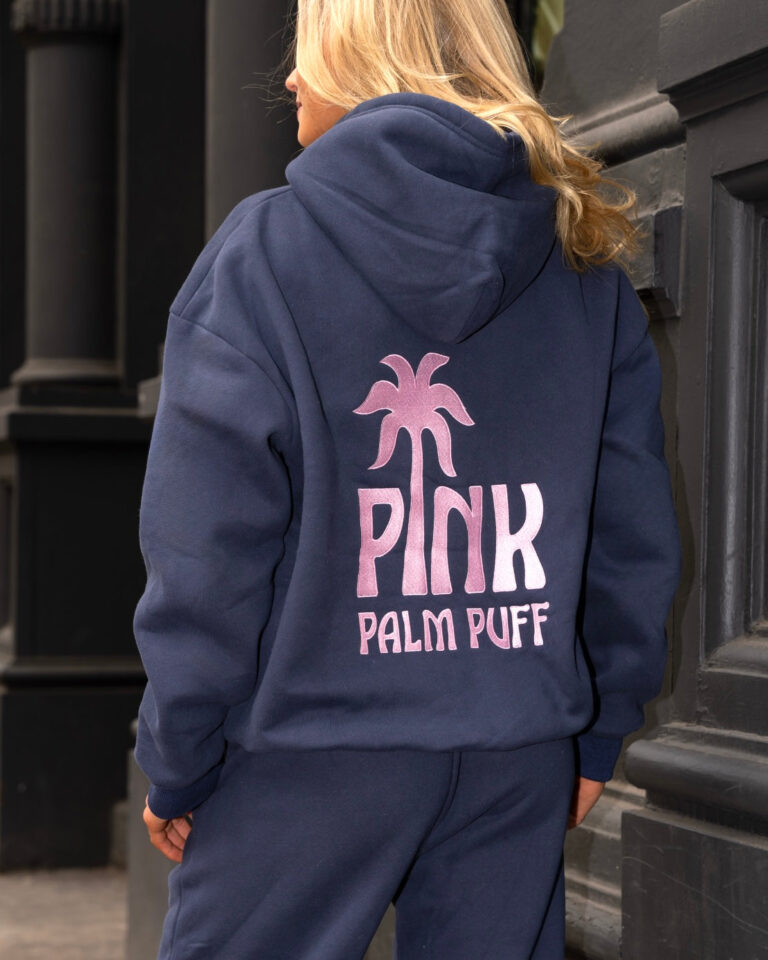 Pink Palm Puff Hoodie