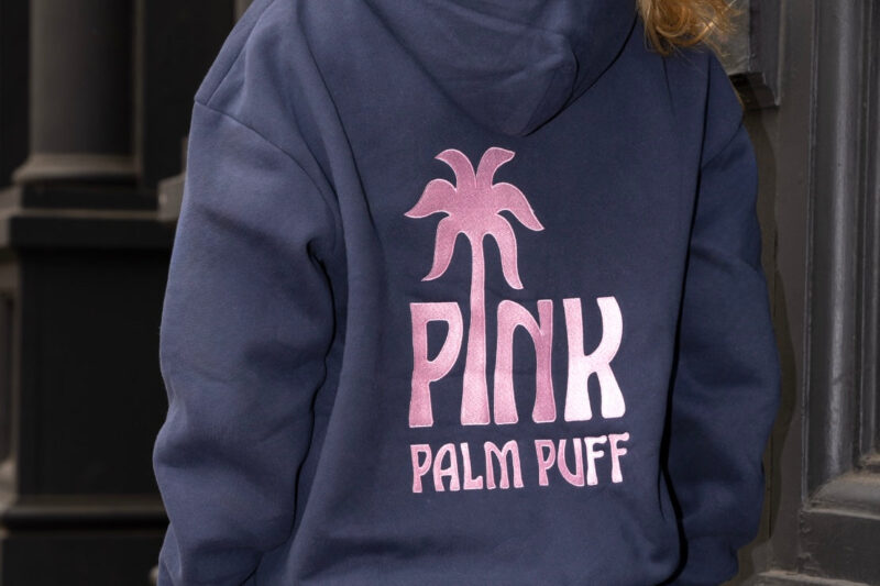 Who is the pink palm puff hoodie Brand’s owner?