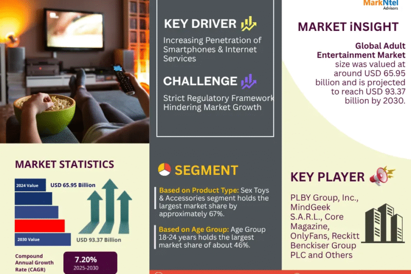 Adult Entertainment Market Forecast 2030: Growth Trends, Key Players & Future Outlook | MarkNtel