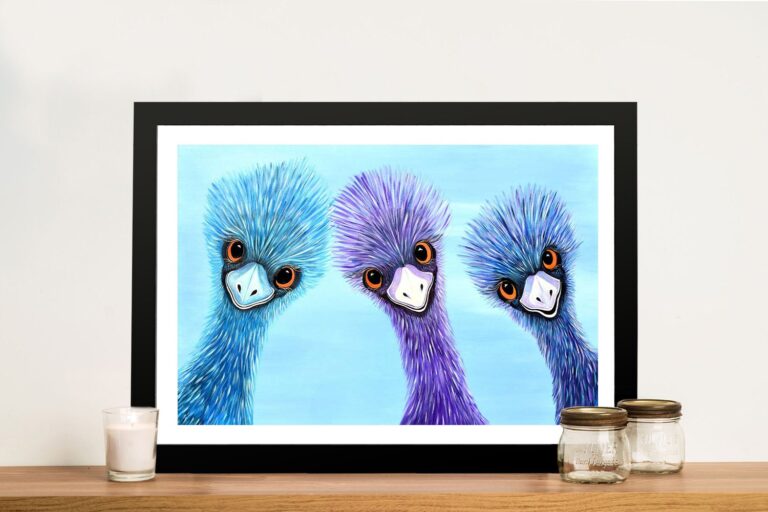 THE-THREE-AMIGOS-EMUS-Framed-Wall-Art