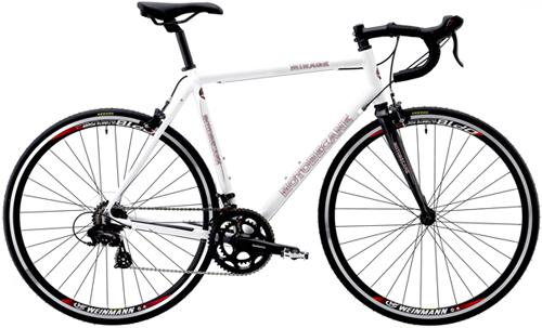 Entry-level road bike with drop handlebars and lightweight frame