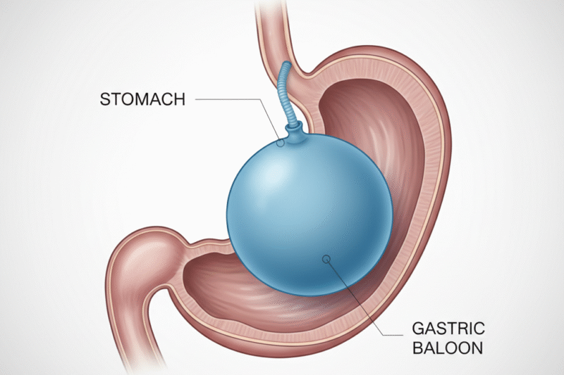 هل تتطلب عملية تركيب بالون المعدة جراحة؟