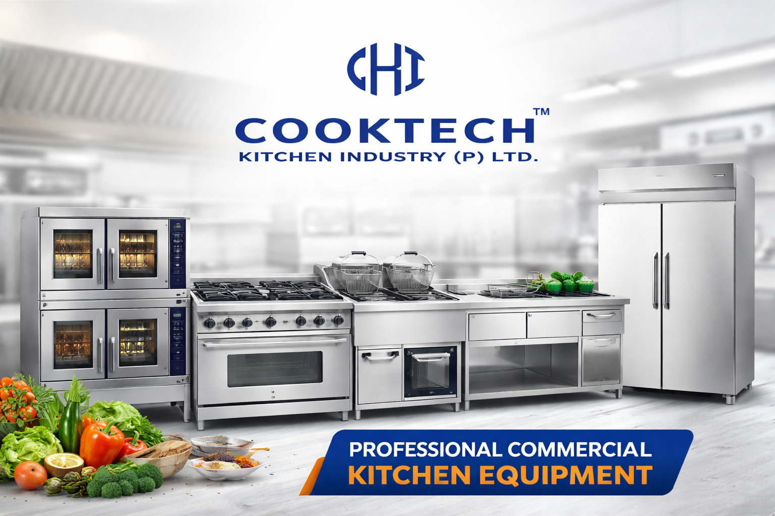 Professional kitchen equipment display